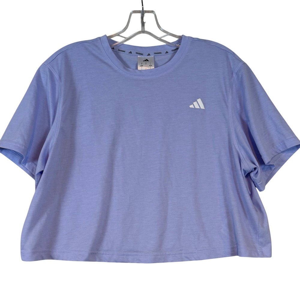 Adidas Training Climacool Boxy T-Shirt Purple Heathered •L• Tee Yoga Pilates